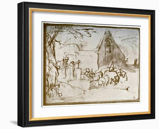 A Farmyard Scene, 1913-Rembrandt van Rijn-Framed Giclee Print