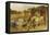 A Farmyard Scene with Plough Horses, Ducks, Cows-John Frederick Herring I-Framed Premier Image Canvas