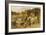 A Farmyard Scene with Plough Horses, Ducks, Cows-John Frederick Herring I-Framed Giclee Print