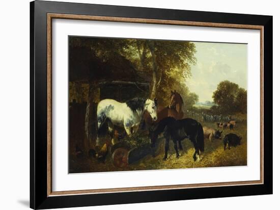 A Farmyard Scene-John Frederick Herring Jnr-Framed Giclee Print