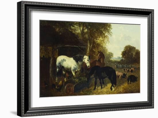 A Farmyard Scene-John Frederick Herring II-Framed Giclee Print