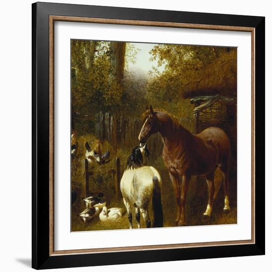 A Farmyard Scene-John Frederick Herring II-Framed Giclee Print