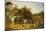 A Farmyard with Horses and Ponies, Berkshire, Saddlebacks, Alderney Shorthorn Cattle, Bantams,…-John Frederick Herring I-Mounted Giclee Print
