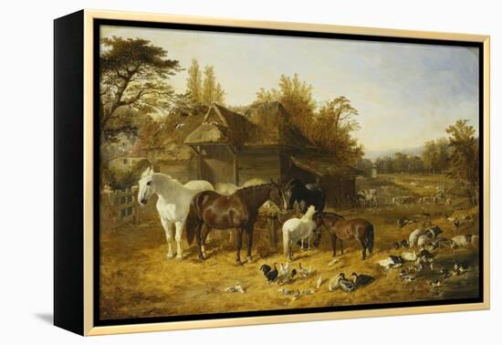 A Farmyard with Horses and Ponies, Berkshire-John Frederick Herring I-Framed Premier Image Canvas