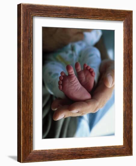 A Father Holding His Baby's Feet-Mitch Diamond-Framed Photographic Print