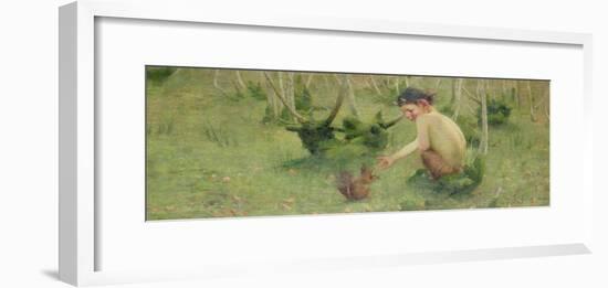 A Faun Feeding a Squirrel-Marianne Stokes-Framed Giclee Print