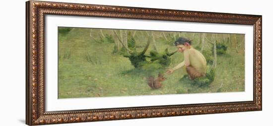 A Faun Feeding a Squirrel-Marianne Stokes-Framed Giclee Print