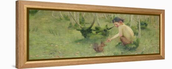 A Faun Feeding a Squirrel-Marianne Stokes-Framed Premier Image Canvas