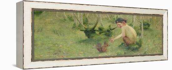 A Faun Feeding a Squirrel-Marianne Stokes-Framed Premier Image Canvas