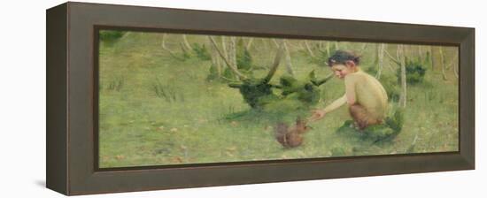 A Faun Feeding a Squirrel-Marianne Stokes-Framed Premier Image Canvas