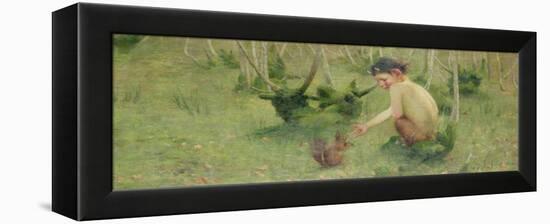 A Faun Feeding a Squirrel-Marianne Stokes-Framed Premier Image Canvas