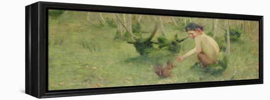 A Faun Feeding a Squirrel-Marianne Stokes-Framed Premier Image Canvas