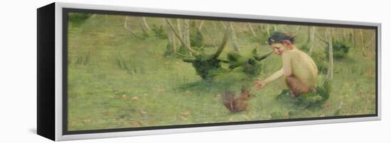 A Faun Feeding a Squirrel-Marianne Stokes-Framed Premier Image Canvas