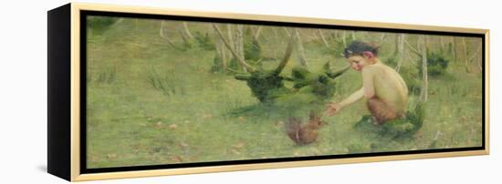 A Faun Feeding a Squirrel-Marianne Stokes-Framed Premier Image Canvas