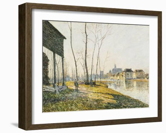 A February Morning in Moret-sur-Loing-Alfred Sisley-Framed Giclee Print