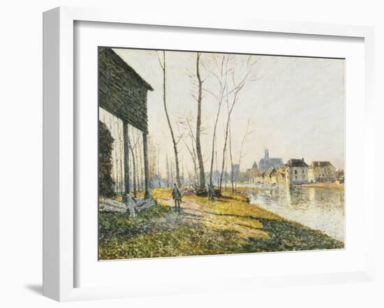 A February Morning in Moret-sur-Loing-Alfred Sisley-Framed Giclee Print