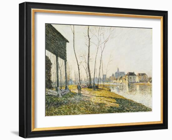 A February Morning in Moret-sur-Loing-Alfred Sisley-Framed Giclee Print