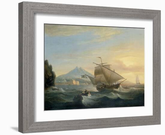 A Felucca off the North African Coast, 1825-Thomas Luny-Framed Giclee Print