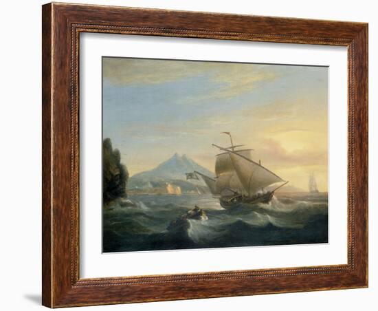 A Felucca off the North African Coast, 1825-Thomas Luny-Framed Giclee Print