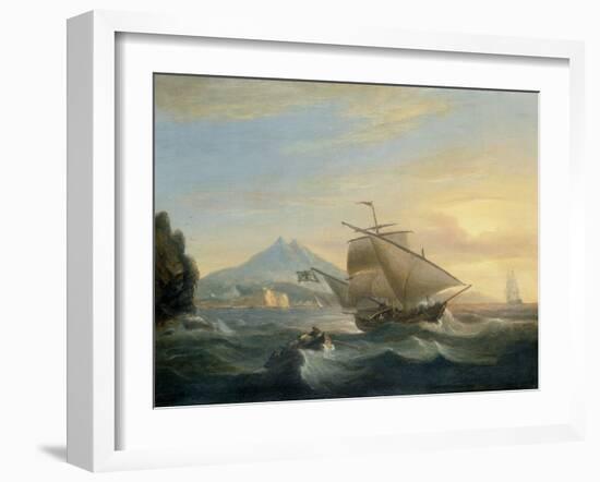 A Felucca off the North African Coast, 1825-Thomas Luny-Framed Giclee Print