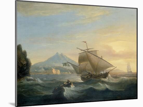 A Felucca off the North African Coast, 1825-Thomas Luny-Mounted Giclee Print