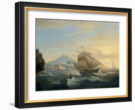 A Felucca off the North African Coast, 1825-Thomas Luny-Framed Giclee Print