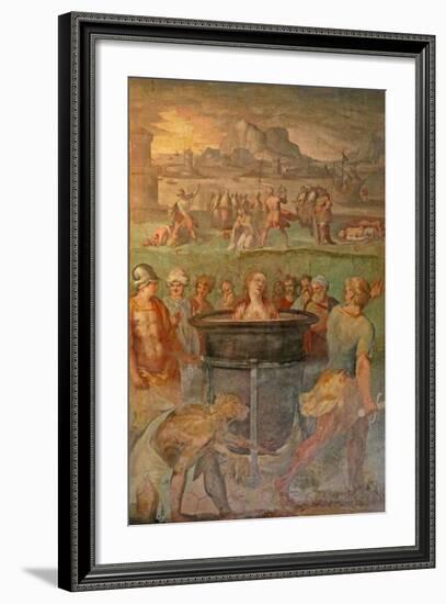 A Female Saint Is Boiled Alive-null-Framed Giclee Print