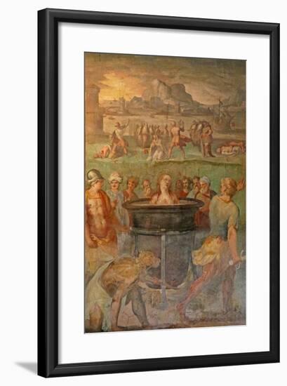 A Female Saint Is Boiled Alive-null-Framed Giclee Print