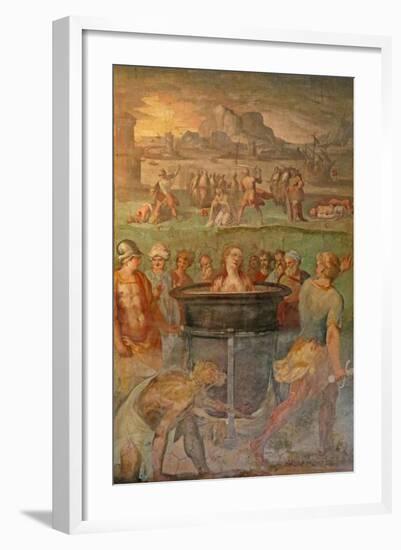 A Female Saint Is Boiled Alive-null-Framed Giclee Print