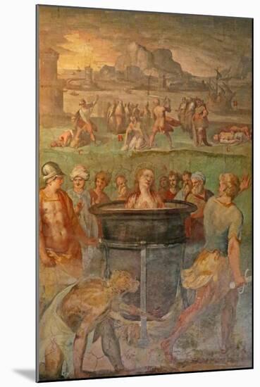 A Female Saint Is Boiled Alive-null-Mounted Giclee Print