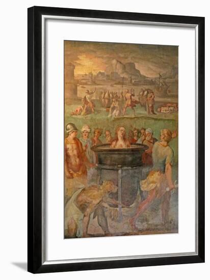 A Female Saint Is Boiled Alive-null-Framed Giclee Print