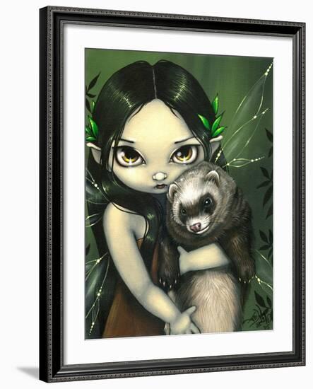 A Ferret and his Fairy-Jasmine Becket-Griffith-Framed Art Print