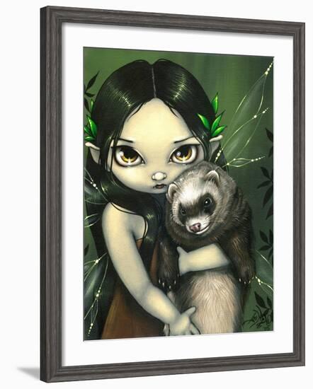 A Ferret and his Fairy-Jasmine Becket-Griffith-Framed Art Print