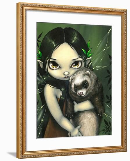 A Ferret and his Fairy-Jasmine Becket-Griffith-Framed Art Print