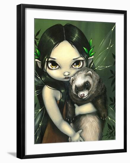 A Ferret and his Fairy-Jasmine Becket-Griffith-Framed Art Print