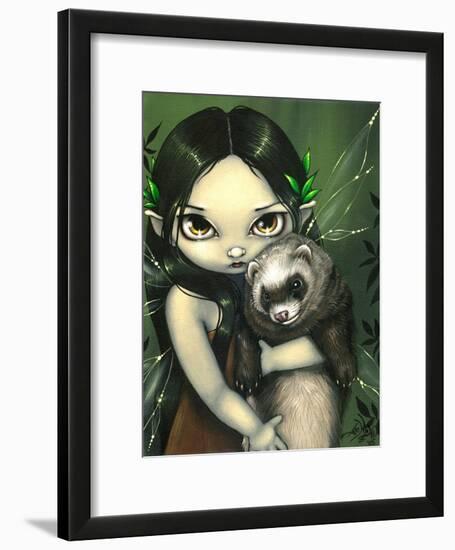 A Ferret and his Fairy-Jasmine Becket-Griffith-Framed Art Print