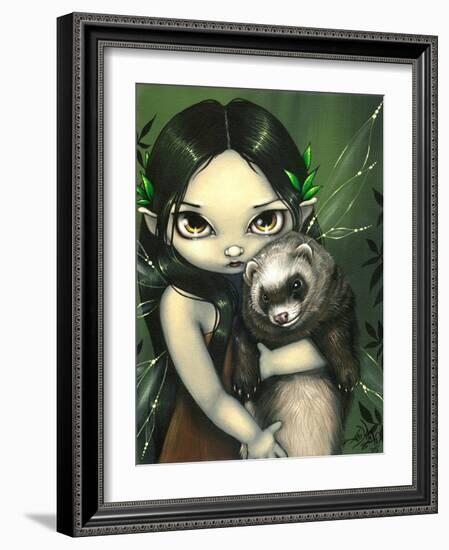 A Ferret and his Fairy-Jasmine Becket-Griffith-Framed Art Print