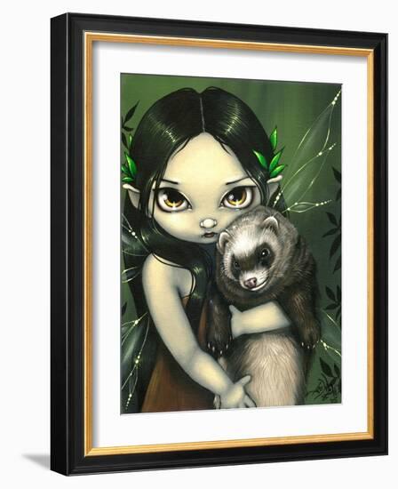 A Ferret and his Fairy-Jasmine Becket-Griffith-Framed Art Print