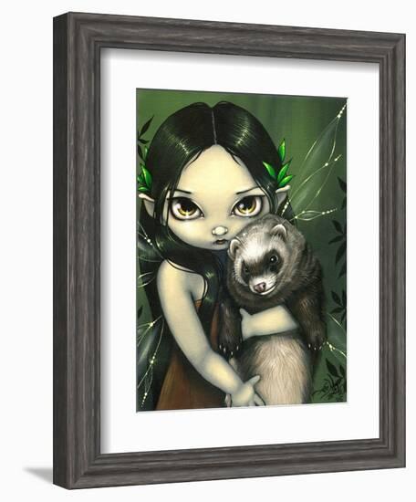 A Ferret and his Fairy-Jasmine Becket-Griffith-Framed Art Print