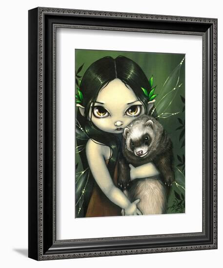 A Ferret and his Fairy-Jasmine Becket-Griffith-Framed Art Print