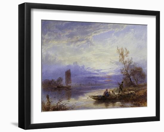 A Ferry at Sunset-Myles Birket Foster-Framed Giclee Print