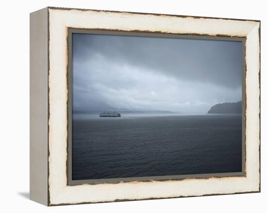 A Ferry Boat Moves Through Stormy Weather From Vashon Island to West Seattle. Washington State, USA-Aaron McCoy-Framed Premier Image Canvas