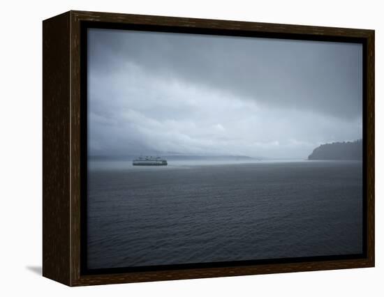 A Ferry Boat Moves Through Stormy Weather From Vashon Island to West Seattle. Washington State, USA-Aaron McCoy-Framed Premier Image Canvas