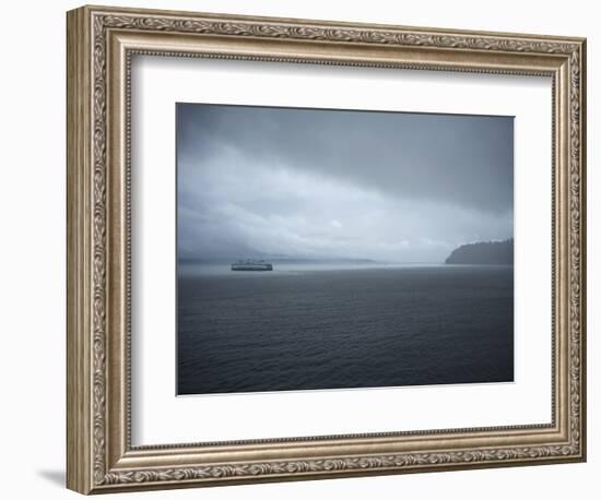 A Ferry Boat Moves Through Stormy Weather From Vashon Island to West Seattle. Washington State, USA-Aaron McCoy-Framed Photographic Print