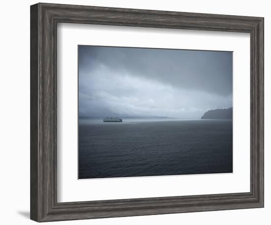 A Ferry Boat Moves Through Stormy Weather From Vashon Island to West Seattle. Washington State, USA-Aaron McCoy-Framed Photographic Print