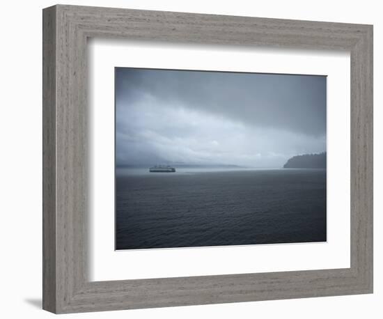 A Ferry Boat Moves Through Stormy Weather From Vashon Island to West Seattle. Washington State, USA-Aaron McCoy-Framed Photographic Print