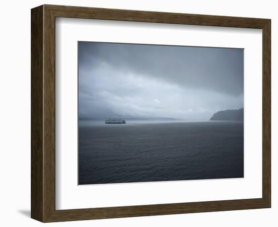 A Ferry Boat Moves Through Stormy Weather From Vashon Island to West Seattle. Washington State, USA-Aaron McCoy-Framed Photographic Print