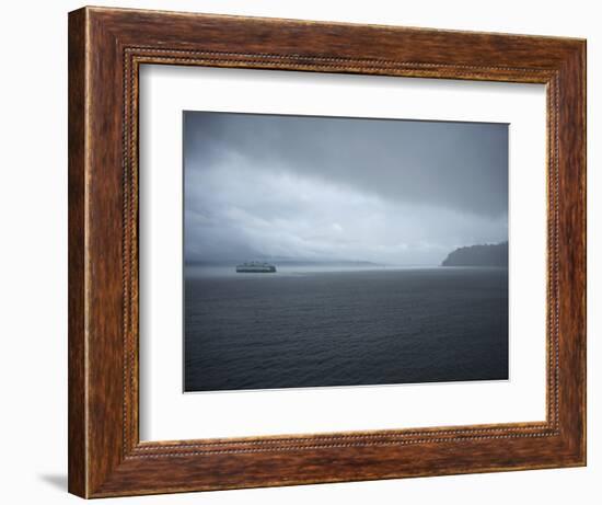 A Ferry Boat Moves Through Stormy Weather From Vashon Island to West Seattle. Washington State, USA-Aaron McCoy-Framed Photographic Print