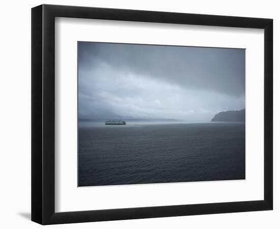 A Ferry Boat Moves Through Stormy Weather From Vashon Island to West Seattle. Washington State, USA-Aaron McCoy-Framed Photographic Print