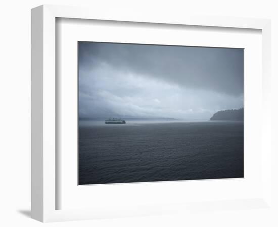 A Ferry Boat Moves Through Stormy Weather From Vashon Island to West Seattle. Washington State, USA-Aaron McCoy-Framed Photographic Print